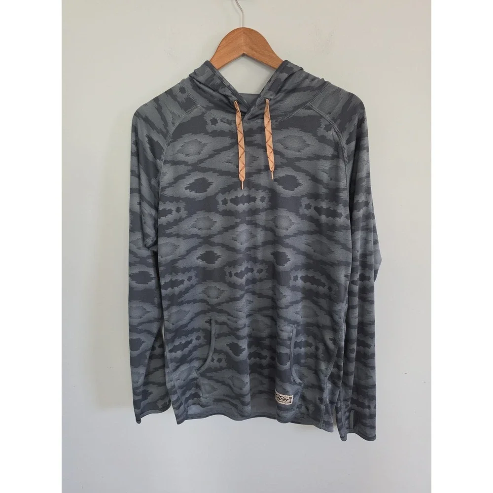 Howler Brothers Loggerhead UPF Gorpcore Hoodie Dark Slate Taki pattern Size M